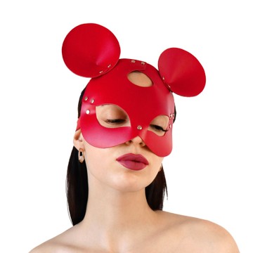 Кожаная маска мышки Art of Sex Mouse Mask красная