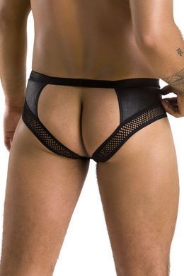 Труси чоловічі з ланцюжком та відкритою попою Passion 030 SLIP OPEN TOM black L/XL чорні