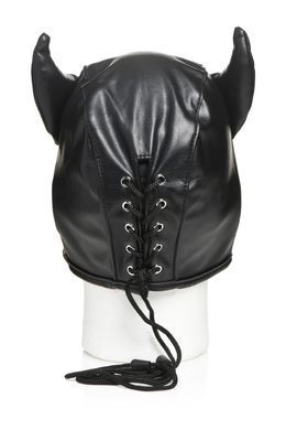 Маска Master Series Dungeon Demon Bondage Mask with Horns Black