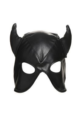 Маска Master Series Dungeon Demon Bondage Mask with Horns Black