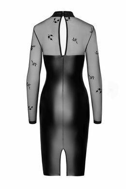 Платье Noir Handmade F310 Sublime wetlook and flocked mesh midi dress M