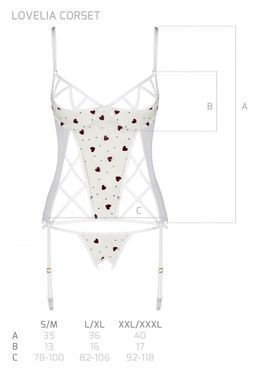 Еротичний корсет Passion LOVELIA CORSET white L/XL