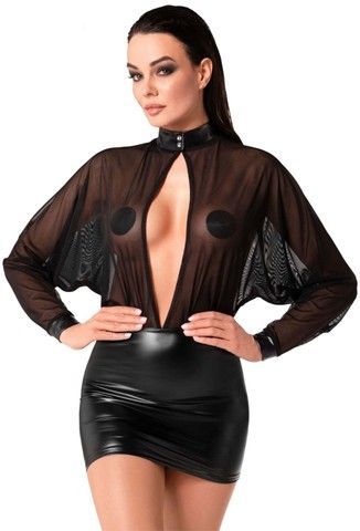 Платье Noir Handmade F348 Powerwetlook and tulle dress S