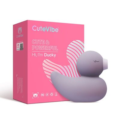 KisToy CuteVibe Ducky - вакуумний вібратор-качечка Grey - фото