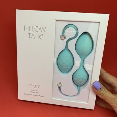 Вагинальные шарики с кристаллом Сваровски PILLOW TALK мятные - фото