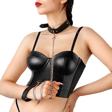 Ошейник с шипами и поводком Art of Sex Emoji Collar with Leash - фото