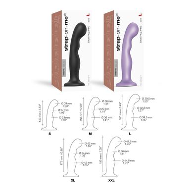 Насадка для страпона Strap-On-Me Dildo Plug P&G Lilas Metallic L (длина 16,5 см; диаметр 4 см) - фото