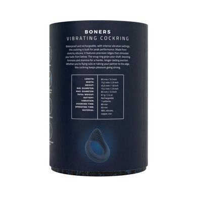 Ерекційне віброкільце Boners Vibrating Cock Ring with Perineum Stimulation - фото