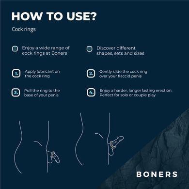 Набор эрекционных колец Boners 3-Piece Hefty Cock Ring Set - фото