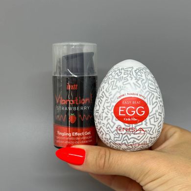 Набор яйцо мастурбатор Tenga Egg + жидкий вибратор Intt Vibration клубника (15 мл)