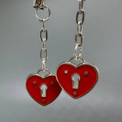 Затискачі для сосків з підвіскою серце Intimka Heart Red - фото