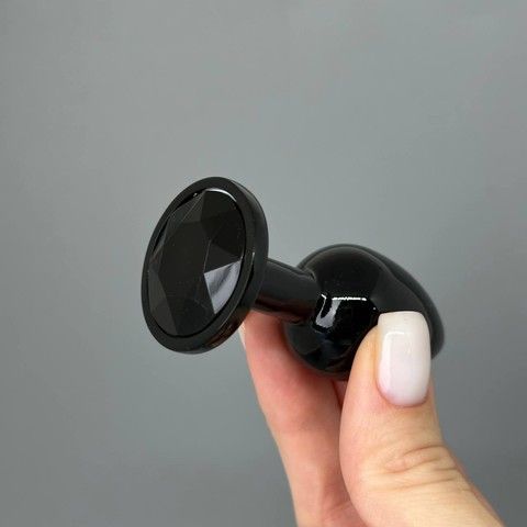 Анальна страза Dorcel Diamond Plug BLACK S (2,7 см) (пом'ята упаковка) - фото