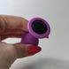 Силіконова анальна пробка - фіолетова з чорним кристалом (2,8 см) - фото товару