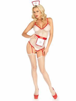 Эротический костюм медсестры Leg Avenue Roleplay TLC Nurse White O/S, One size