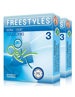 Презервативи FREESTYLES ULTRA LIGHT ультратонкі (3 шт) - фото