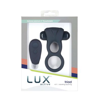 Lux Active – Triad – Vibrating Dual Cock Ring - подвійне ерекційне кільце з вібропулею та пультом ДУ - фото