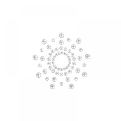 Пестіс з кристалів Bijoux Indiscrets Mimi білий, прикраса на груди - фото