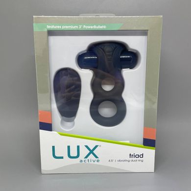 Lux Active – Triad – Vibrating Dual Cock Ring - двойное эрекционное кольцо с вибропулей и пультом ДУ - фото