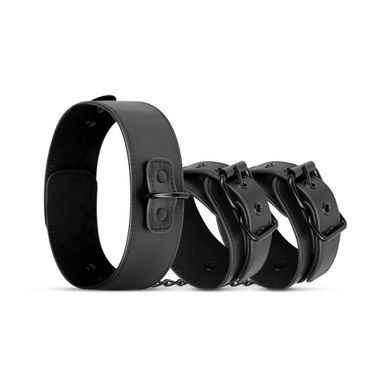 Ошейник с наручниками Bedroom Fantasies Collar & Cuffs Black - фото