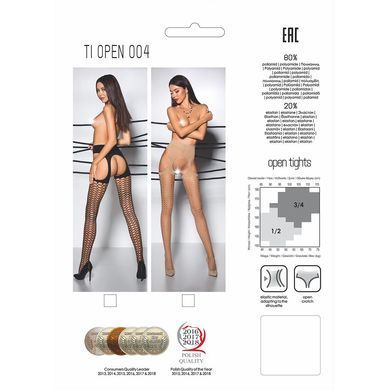 Еротичні колготки TIOPEN 004 nero (fishnet 40 den) - Passion, імітація панчох і пояса 1/2 - фото