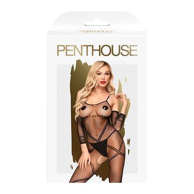 Бодістокінг з контрастним візерунком Penthouse - Under Arrest Black S/L - фото