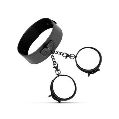 Ошейник с наручниками Bedroom Fantasies Collar & Cuffs Black - фото