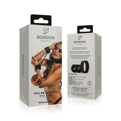 Ошейник с наручниками Bedroom Fantasies Collar & Cuffs Black - фото