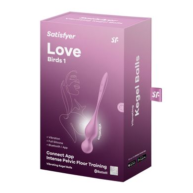 Вагінальні смарт-кульки з вібрацією Satisfyer Love Birds 1 Connect App Pink - фото