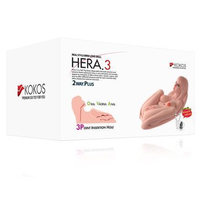 Мастурбатор кукла с вибрацией Kokos Hera 3 2WayPlus рот, вагина, анус - фото