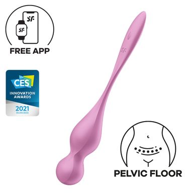 Вагинальные смарт-шарики с вибрацией Satisfyer Love Birds 1 Connect App Pink - фото