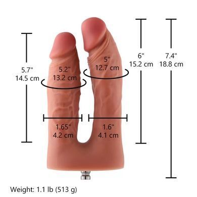 Двойной фаллоимитатор для секс-машин Hismith Silicone Double Penetrator Dildo