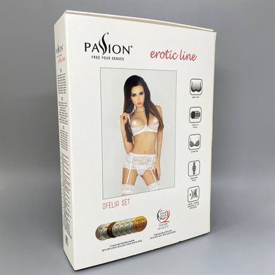 Комплект білизни Passion OFELIA SET OpenBra white S/M - фото