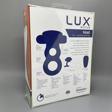 Lux Active &ndash; Triad &ndash; Vibrating Dual Cock Ring - двойное эрекционное кольцо с вибропулей и пультом ДУ - фото
