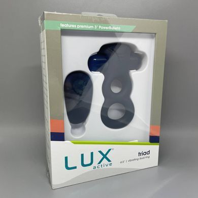 Lux Active &ndash; Triad &ndash; Vibrating Dual Cock Ring - двойное эрекционное кольцо с вибропулей и пультом ДУ - фото