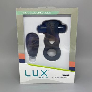 Lux Active &ndash; Triad &ndash; Vibrating Dual Cock Ring - двойное эрекционное кольцо с вибропулей и пультом ДУ - фото