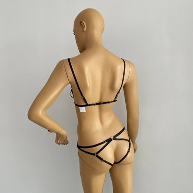 Еротичне боді-стрепи з пажами для панчіх Obsessive Badossa crotchless teddy L/XL