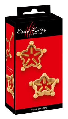 Затискачі для сосків Bad Kitty Nipple Jewellery Gold - фото