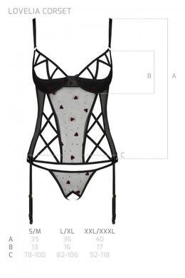 Еротичний корсет Passion LOVELIA CORSET black S/M