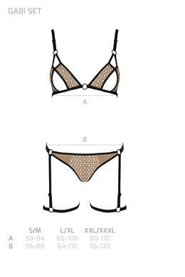 Комплект белья Passion GABI SET beige S/M - фото