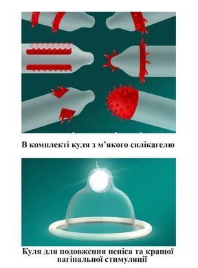 Презерватив OLO Taotie Spiny 1 шт, с усиками и шариком - фото