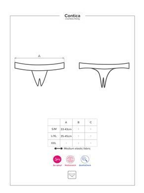 Трусики с доступом Obsessive Contica crothchles thong S/M черные