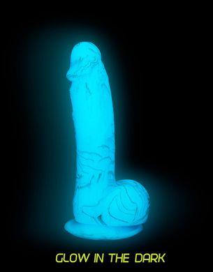 Голубой релистичный дилдо, светящийся в темноте Addiction Luke (19 см) - фото