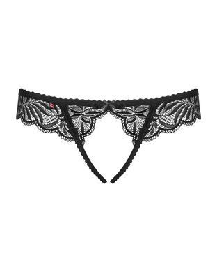 Трусики с доступом Obsessive Contica crothchles thong S/M черные