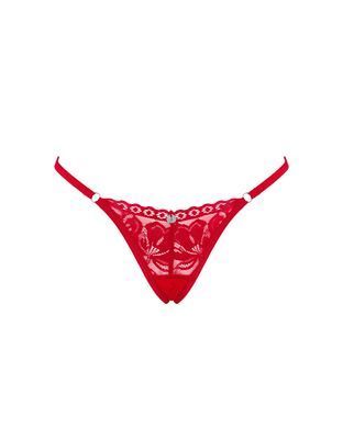 Трусики Obsessive Lacelove thong XS/S червоні