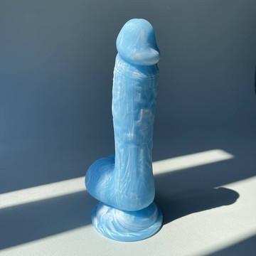 Голубой релистичный дилдо, светящийся в темноте Addiction Luke (19 см) - фото