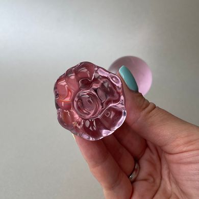 Скляна анальна пробка з квіткою в основі (3,5 см) - фото