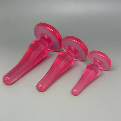 Набір анальних пробок Doc Johnson Crystal Jellies рожевий (2 см, 3 см, 4 см) - фото