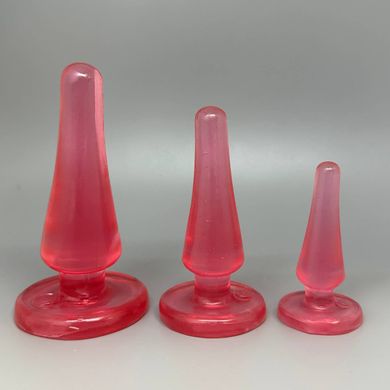 Набір анальних пробок Doc Johnson Crystal Jellies рожевий (2; 3; 4 см) - фото