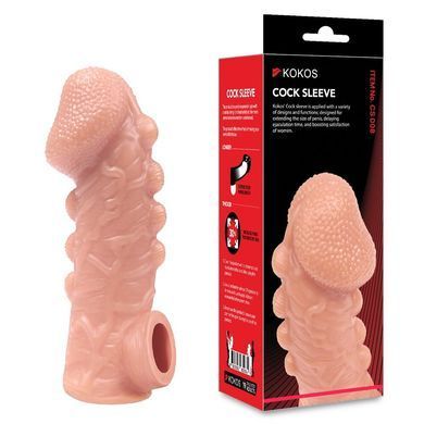 Насадка на член с отверстием для мошонки Kokos Cock Sleeve CS 008-L - фото