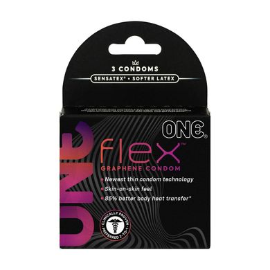 Презерватив ультратонкий с графеном ONE Flex Graphene Condom (3 шт) - фото